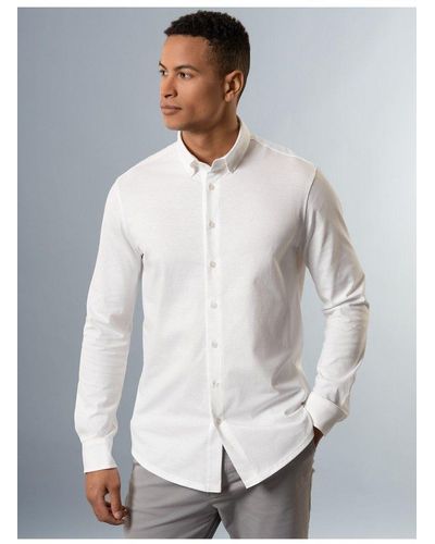 Trigema Poloshirt Business-Hemd aus DELUXE-Single-Jersey (1-tlg) - Weiß
