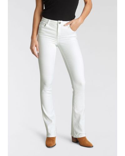 Arizona Bootcut-Jeans Ultra-Stretch Mid-Waist - Weiß