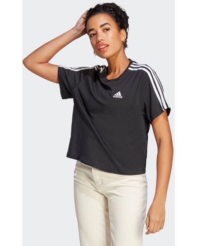 adidas 3 Stripes Crop Shirt - Schwarz