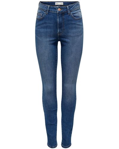 Jdy Slim-fit-Jeans Aya (1-tlg) Plain/ohne Details - Blau