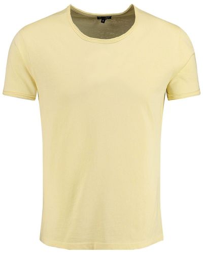 Key Largo T-Shirt Freeze vintage Look uni Basic MT00500 Rundhalsauschnitt unifarben kurzarm slim fit - Gelb