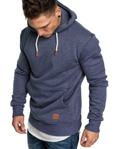 REPUBLIX Sweatshirt ERIC Basic Kapuzenpullover Hoodie - Blau