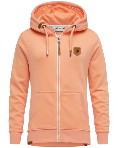 REPUBLIX Kapuzenpullover VIVAN Hoodie Sweatshirt Pullover Zipper Jacke - Orange