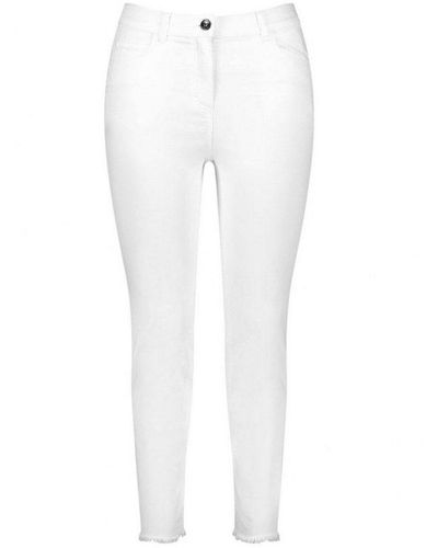 Samoon 5-Pocket-Jeans uni (1-tlg) - Weiß