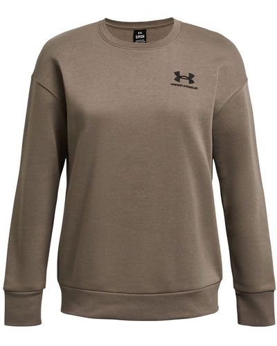 Under Armour ® Sweatshirt Pullover Essential Fleece Crew - Braun