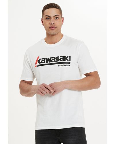 Kawasaki T-Shirt Kabunga mit großem Markenprint - Weiß