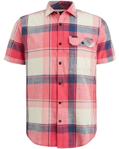 PME LEGEND T- Short Sleeve Shirt Ctn Slub weave - Pink