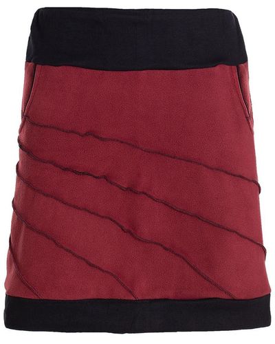 Vishes Thermorock warmer Winterrock kurz Minirock aus ECO-Fleece Hippie, Goa, Retro Style - Rot