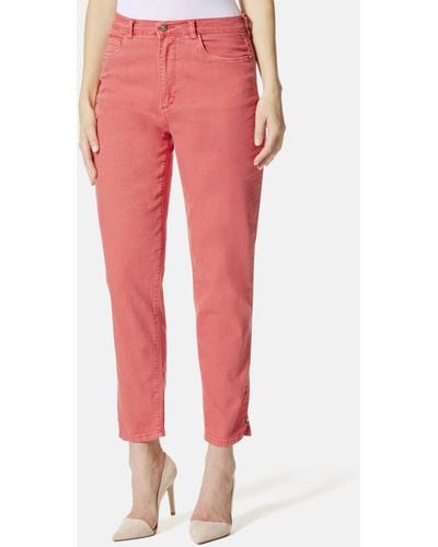 STOOKER WOMEN 5-Pocket-Jeans Nizza Twill Tapered Fit - Rot