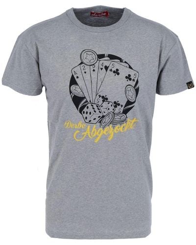 Derbe Print-Shirt Abgezockt (1-tlg) - Grau