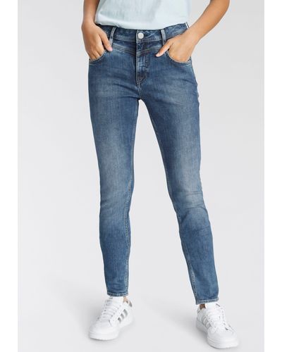 Herrlicher Fit-Jeans PEPPY SLIM DENIM Normal Waist Recycled Polyester - Blau