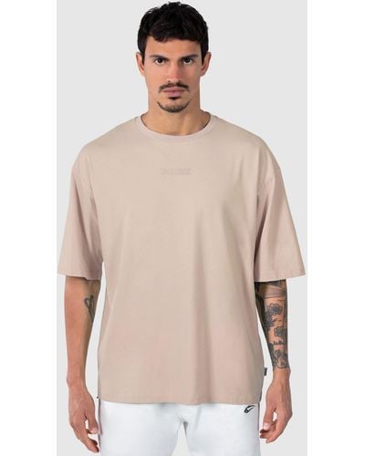 Smilodox T-Shirt Brodie Oversize, 100% Baumwolle - Natur