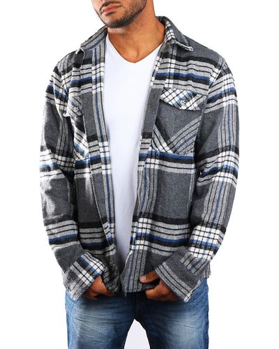 Carisma Flanellhemd warmes Holzfällerhemd mit dicker weicher Qualität 8615 Regular Langarm Kentkragen Kariert - Grau