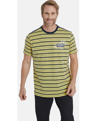 Jan Vanderstorm T-Shirt LINOR mit Schulterpassen in Kontrast - Gelb