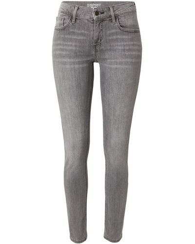 Esprit 7/8-Jeans (1-tlg) Plain/ohne Details - Grau