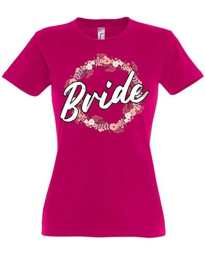 Youth Designz T- Bride Team Braut JGA Shirt mit lustigem Hochzeit Spruch Print - Pink
