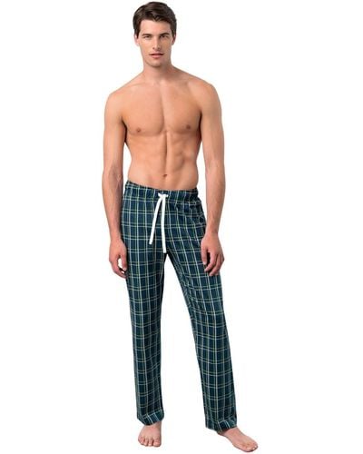 Vamp UOMO di (, 1-tlg., Set) Homewearhose Schlafanzughose lang Pyjamahose Baumwolle - Blau