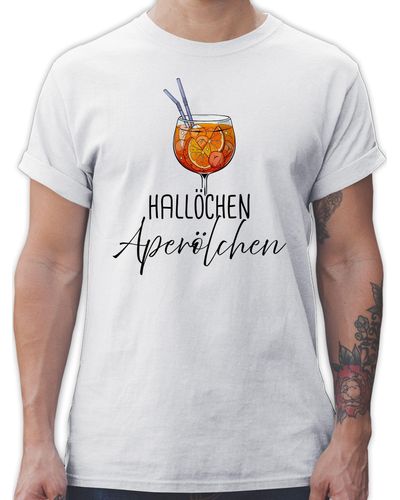 Shirtracer T-Shirt Hallöchen Aperölchen Aperol Spritz Mädelsabend Karneval & Fasching - Weiß