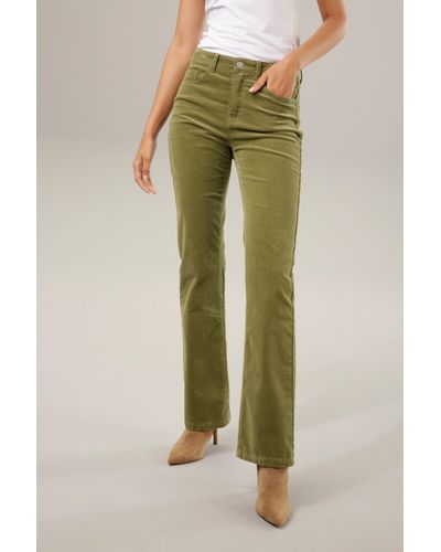 Aniston CASUAL Cordhose in trendiger Bootcut-Form - Grün