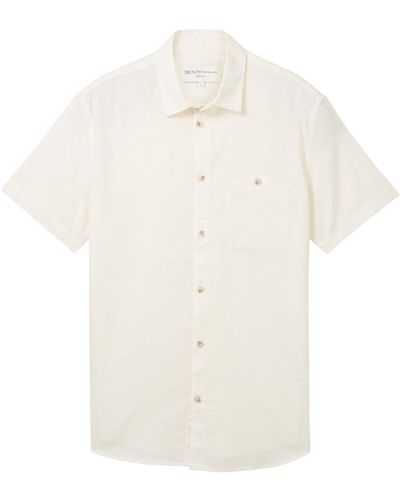 Tom Tailor Hemd Kurzarmhemd (1-tlg) - Weiß