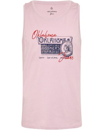 Oklahoma Jeans Tanktop aus Jersey - Pink