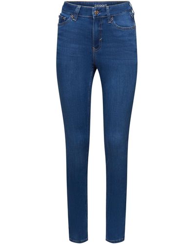 Esprit Fit- Skinny Jeans mit hohem Bund - Blau