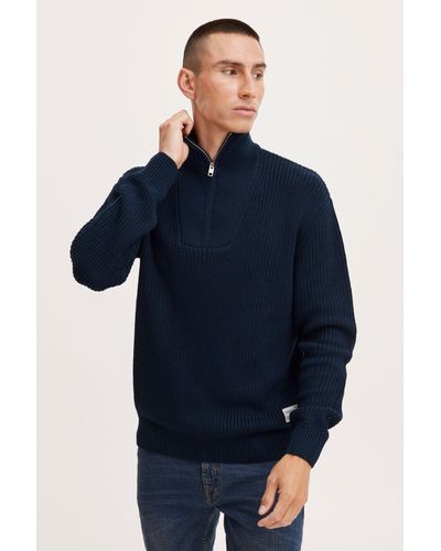 Solid Stehkragenpullover SDChristo TN 21107146 - Blau