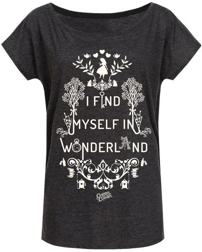 Disney T-Shirt Alice im Wunderland I Find Myself in Wonderland - Schwarz