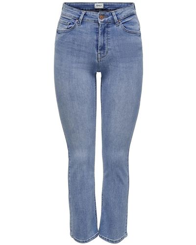ONLY Regular-fit-Jeans ONLKENYA MID CROP ANK SWT FLARE TAI - Blau
