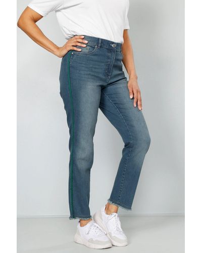 MIAMODA Regular-- Jeans Slim Fit Colorband 5-Pocket - Blau