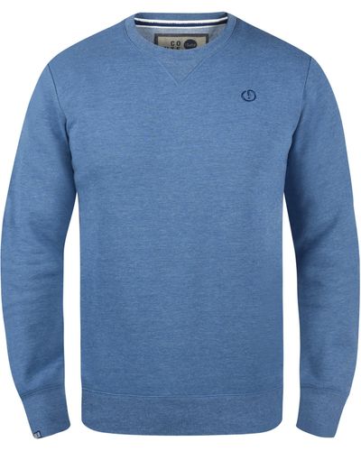 Solid Sweatshirt SDBenn O-Neck Sweatpullover mit weicher Fleece-Innenseite - Blau