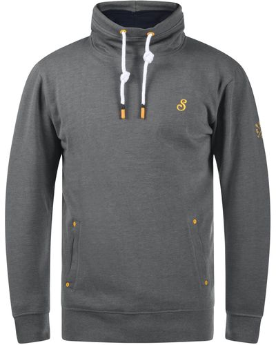 Solid Sweatshirt SDKaan Kapuzenpullover mit kontrastreichen farblichen Details - Grau