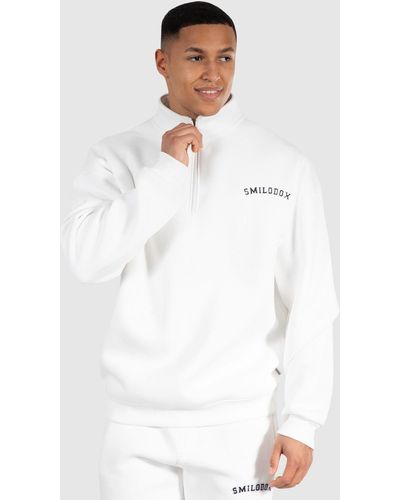 Smilodox Sweatshirt Barrett Oversize - Weiß