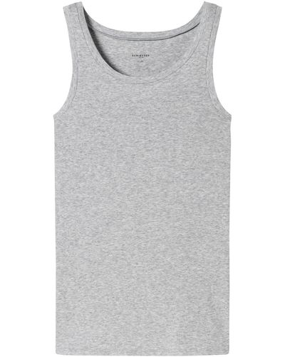 Schiesser Tanktop Pure Rib Tank-top unterhemd unterzieh-shirt - Grau