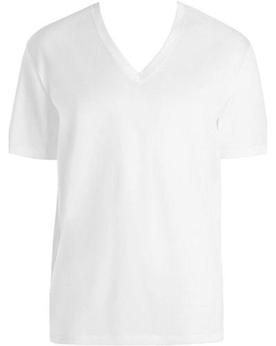 Hanro V-Shirt Cotton Sporty (1-tlg) - Weiß