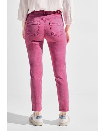 Cecil Gerade Jeans High Waist - Pink
