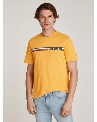 Tommy Hilfiger T-Shirt CHEST STRIPE TEE - Gelb