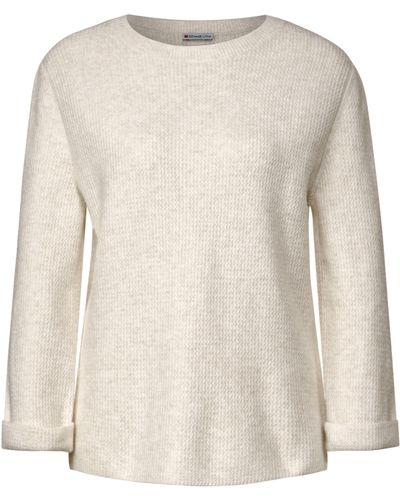 Street One Basic Pullover - Frühjahr Trend - Strickpullover einfarbig - Natur