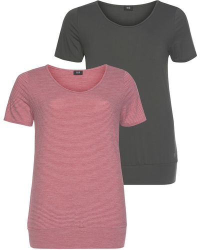 H.i.s. T-Shirt (Spar-Set, 2er-Pack) Große Größen - Pink
