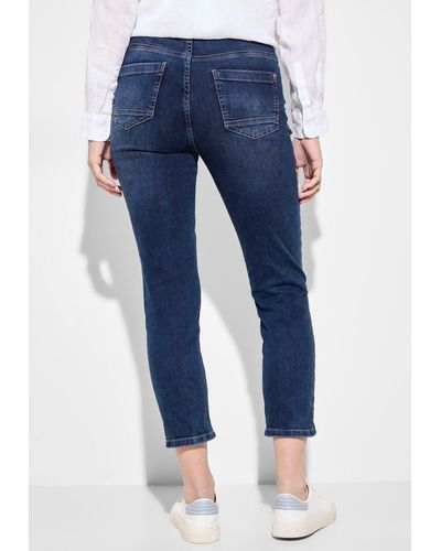 Cecil Slim-fit-Jeans mit dekorativen Nähten - Blau