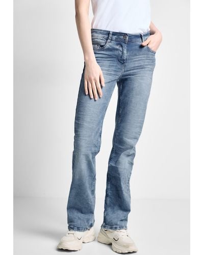 Cecil Slim-fit-Jeans High Waist - Blau