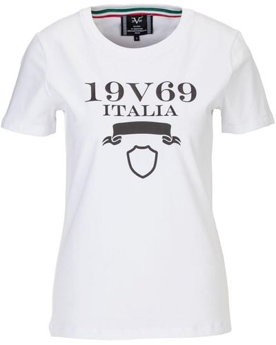 19V69 Italia by Versace T- TAMLYN Shirt mit Logo-Print (XS-XXL) - Weiß