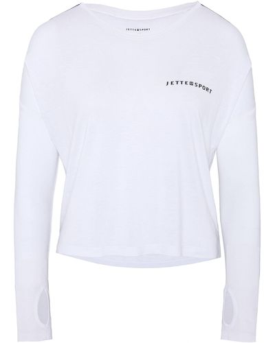 Jette Sport Langarmshirt mit Label-Akzenten - Weiß