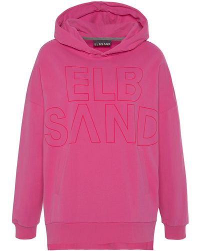 Elbsand Kapuzensweatshirt Lioba im Oversize-Fit - Pink