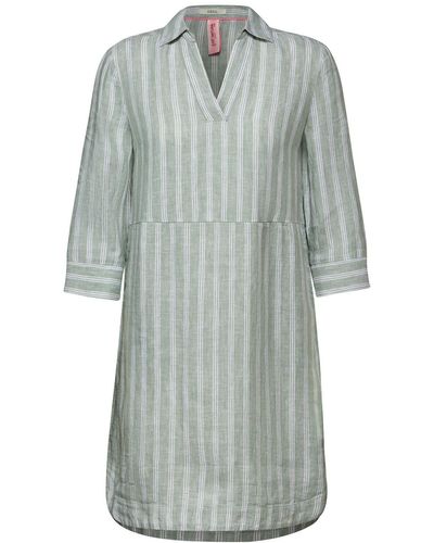 Cecil Sommerkleid LINEN_Stripe Chambray Dress - Grau