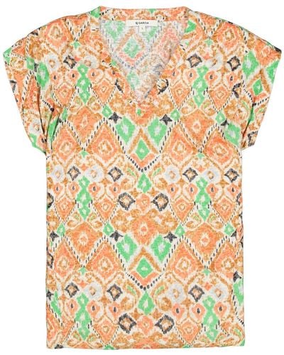Garcia Kurzarmhemd Ladies T-Shirt mit Allover-Print - Mehrfarbig