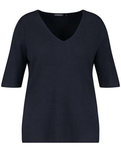 Samoon Sweatshirt PULLOVER 1/2 ARM - Blau