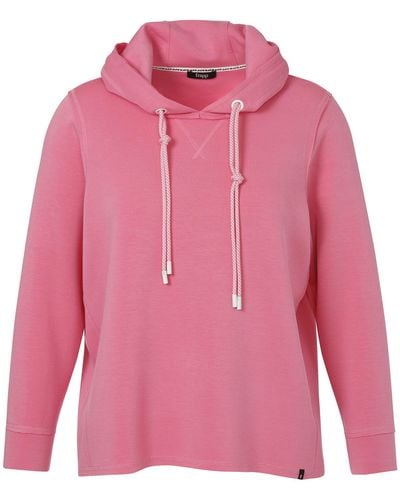 FRAPP Sweatshirt im soften Materialmix - Pink