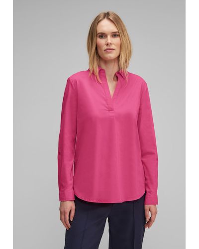 Street One Longbluse mit Turn-Up Funktion - Pink