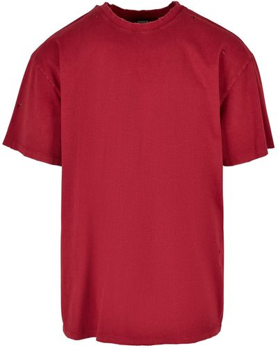Urban Classics T-Shirt Oversized Distressed Tee (1-tlg) - Rot